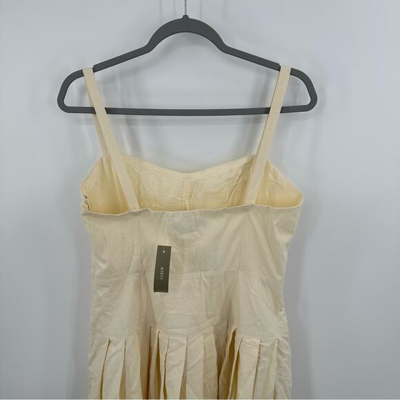 J Crew Pleated drop-waist dress in crinkle cotton blend in natural Size 8 - Picture 10 of 12